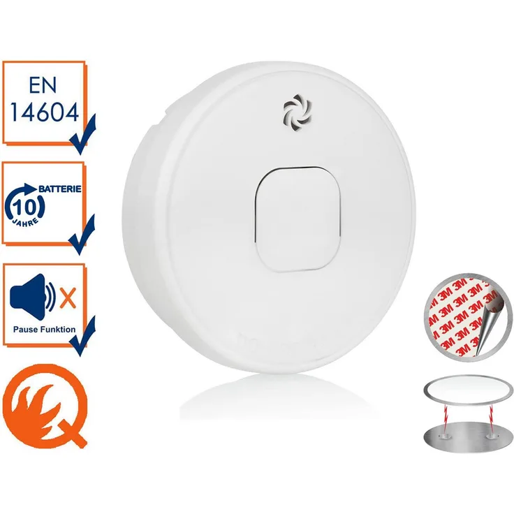 Setpoint Rauchmelder mit 10Jahres Batterie & Magnethalter, Weiß