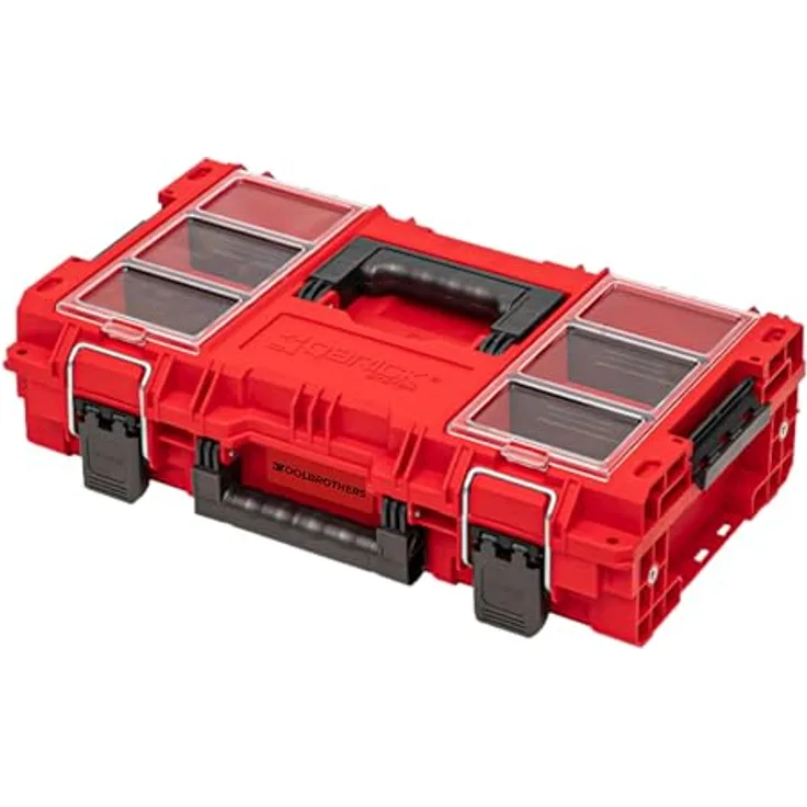 Tool Brothers PRIME Toolbox 150 Profi, Werkzeugkoffer RED ULTRA HD, 13,5 l, IP66, stapelbar, mit verstellbaren Trennwänden