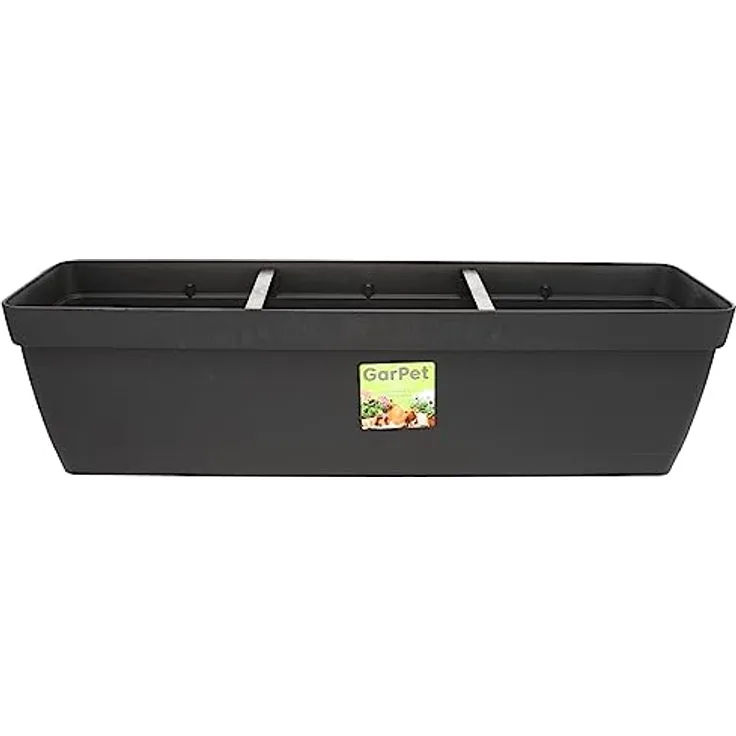 Geländerkasten inkl Halterung Wasserspeicher Balkon Geländer Blumen Kasten 60 cm anthrazit