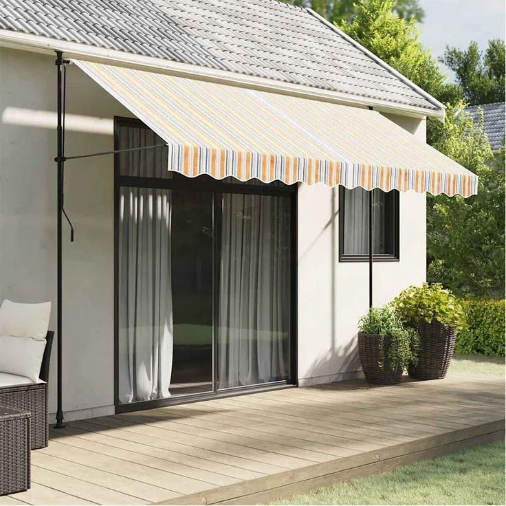 furnicato Markise Markisenstoff Mehrfarbig, 330x245 cm, UV- und wasserbeständig, 100% Polyester mit PU-Beschichtung