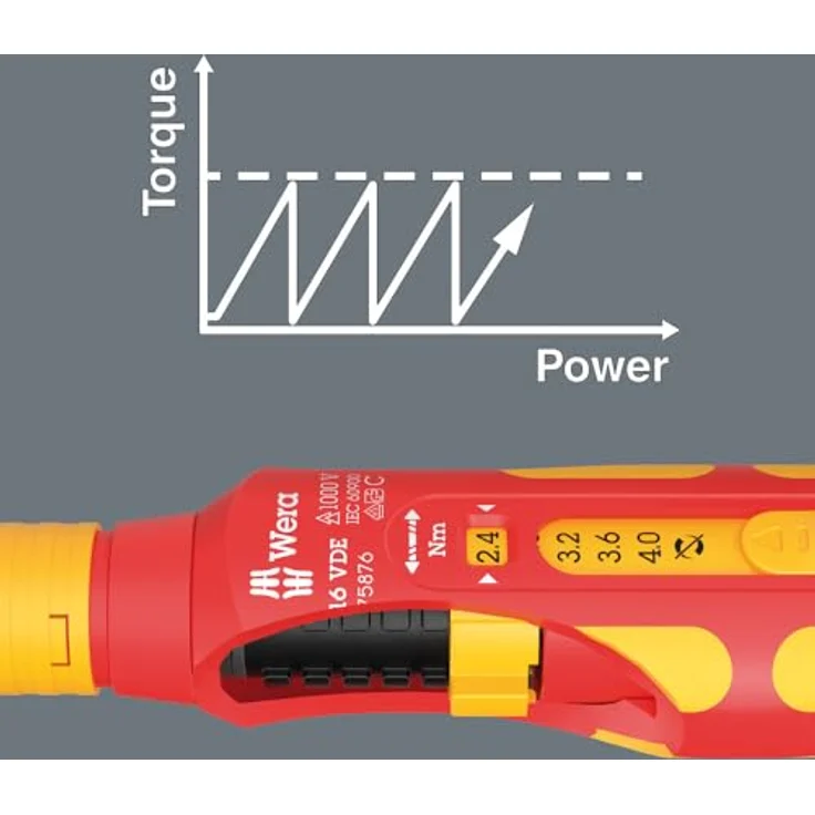 Wera 7516 VDE Kraftform Safe-Torque Speed Drehmomentschraubendreher, 2,4-4,0 Nm, mit 9 mm Sechskantaufnahme und überrutschender Drehmomentfunktion – Bild 8