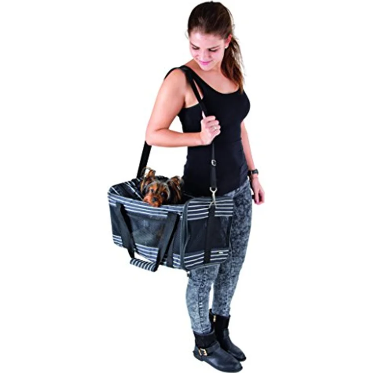 Kerbl 80591 Tragetasche Cuba, 40 x 26 x 28 cm, schwarz/weiß – Bild 3