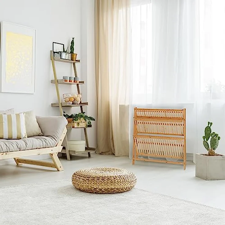relaxdays Blumenständer Bambus klappbar, 3 Ebenen, natürliche Optik – Bild 6