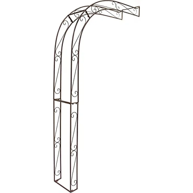Dekoleidenschaft Rankhilfe Halbbogen aus Metall in Rost-Optik, Rankhilfe, Pergola, Rankbogen, Halb-Rosenbogen, Wandbogen halbrund, Metallbogen, Spalier