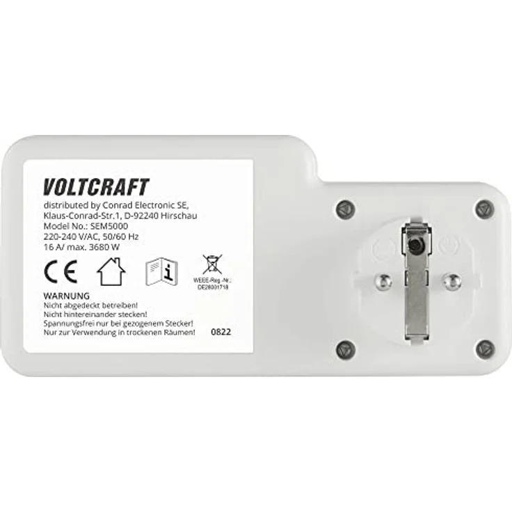 Voltcraft SEM5000 Energiekosten-Messgerät mit Kostenprognose und Alarmfunktion, SD Karten Daten-Mitschreibfunktion, LED-Ring (farbwechselnd) – Bild 3