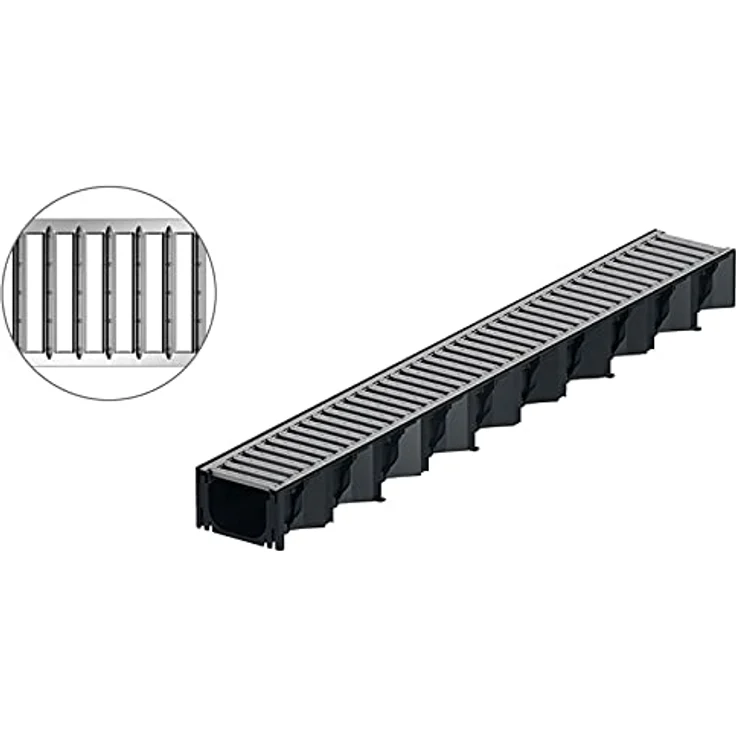 ACO Self Hexaline 2.0 Rinnenkörper inkl. Stegrost Stahl verzinkt 1000 mm – Bild 2