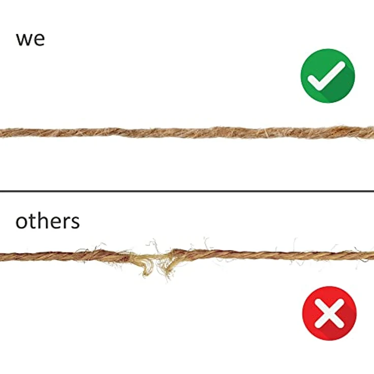 D.RECT Jute-Schnur 10m, 12 Stück | Naturbraune Kordel, 1.2mm Dicke | Ideal für Verpackungen, DIY Kunst-Handwerk, Floristik und Dekoration – Bild 3