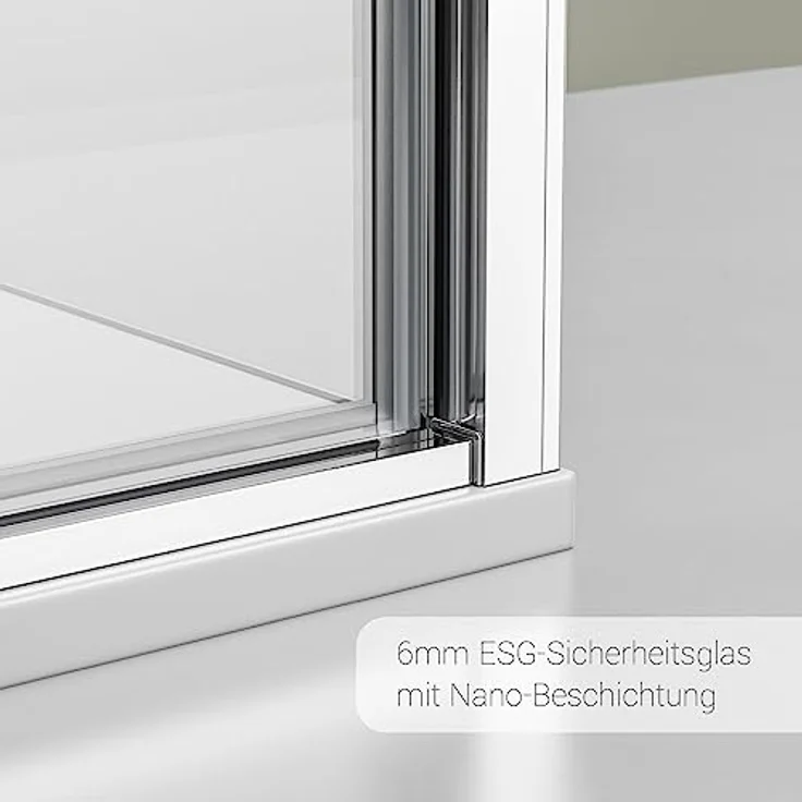 BERNSTEIN NT604 FLEX Eckdusche 80x80cm, Duschabtrennung mit Drehtür, 6 mm Nano Echtglas, Profilfarbe Chrom, Höhe 195 cm – Bild 4