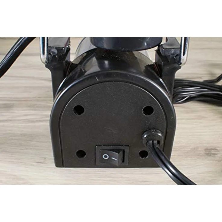 Mauk Mini Kompressor 12V, 10 bar mit Druckmanometer, Anschluss über Zigarettenanzünder, inkl. 4 Adapter – Bild 4