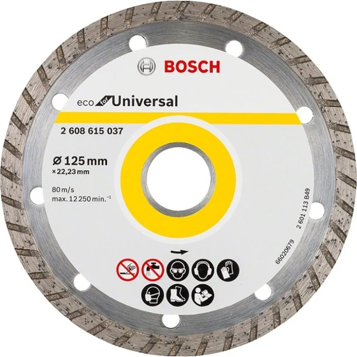 Bosch Diamanttrennscheibe 125mm Turbo, universell einsetzbar für Beton und Ziegel