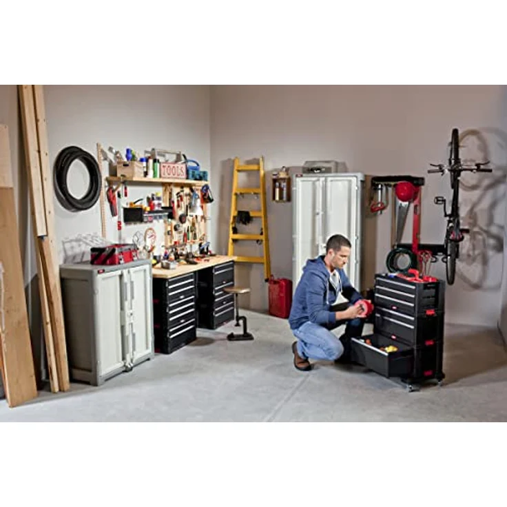 Keter | Modul Workshop 7 Schubladen, schwarz, System, 56,2 x 28,9 x 74,2 cm – Bild 6