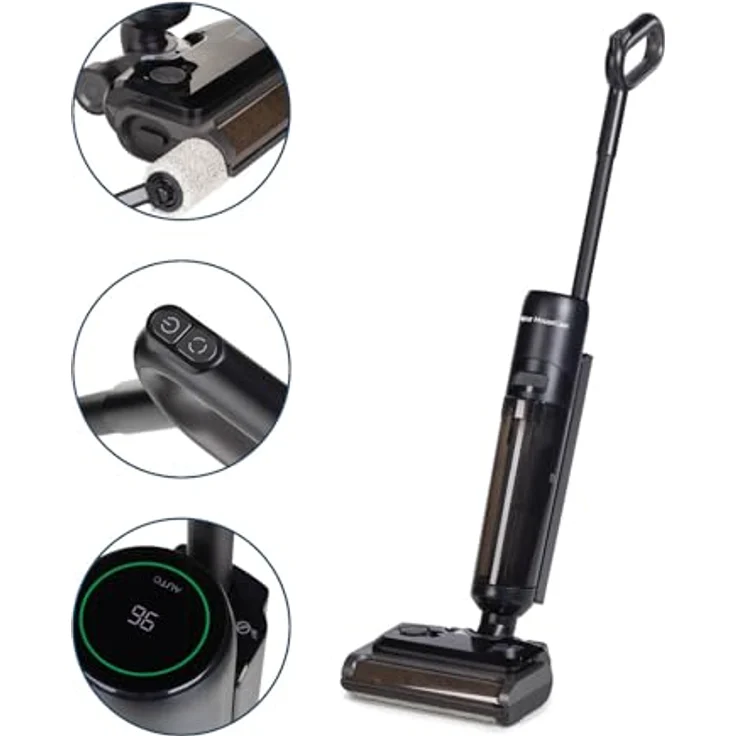 ROSMARINO VITAPUR ComboClean PRO 220W Nass Trockensauger Akku | 2-in-1 Staubsauger Kabellos mit Dual-Wassertank | Sprachassistent & Leichter Mop Akkustaubsauger für Hartböden, Tierhaare, in Blau – Bild 2