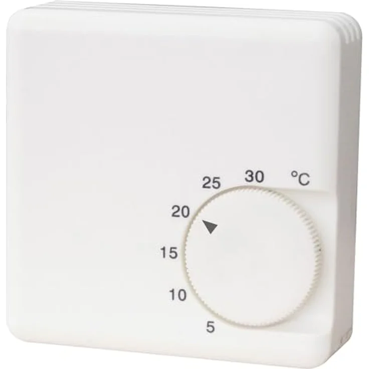 Simon Mechanischer Thermostat, analoger Wandthermostat für Heizung, Temperaturregelung 5 °C–30 °C, Aufputzmontage, Weiß – Bild 1
