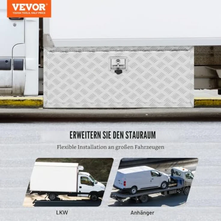 VEVOR Unterboden-Lkw-Box, 914 x 355 x 405 mm Aluminium-Werkzeugkasten mit Schloss, wasserdicht und korrosionsbeständig für Lkw und Anhänger – Bild 3