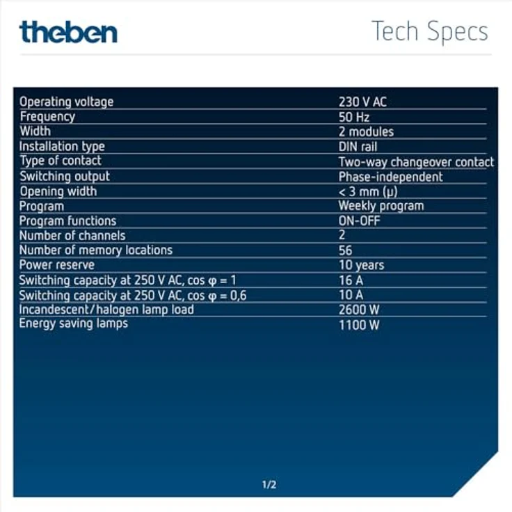 Theben 6120130 TR 612 top3 - Digitale 2-Kanal Zeitschaltuhr mit App-Programmierung, perfekt für LEDs, Zeitschalter – Bild 5