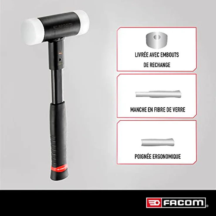 Facom 212A Rückschlagfreie Hammer mit auswechselbaren Aufsätzen 310 mm (212A.40 ) – Bild 5
