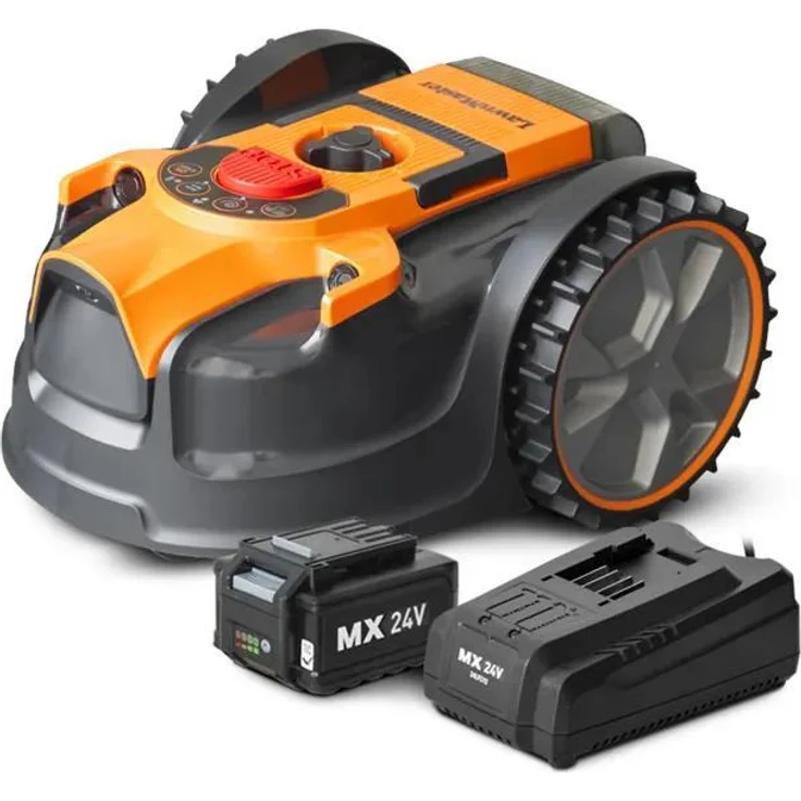 LAWNMASTER VRM16, 24V Akku-Rasenmähroboter mit 16 cm Schnittbreite für den Außenbereich