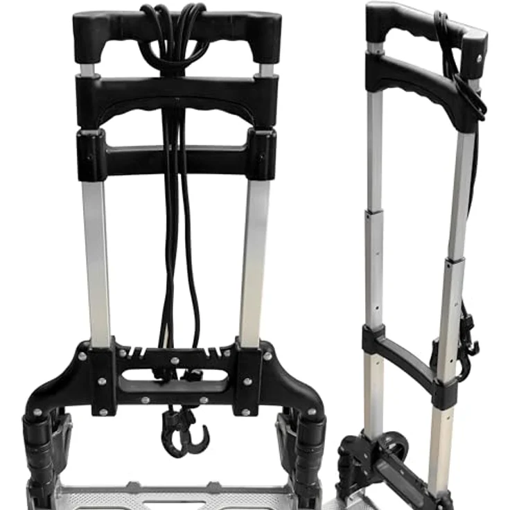 relaxdays Klappbare Sackkarre, Tragkraft bis 70 kg, Schwarz mit ergonomischem Teleskopgriff und Antirutschfläche – Bild 6