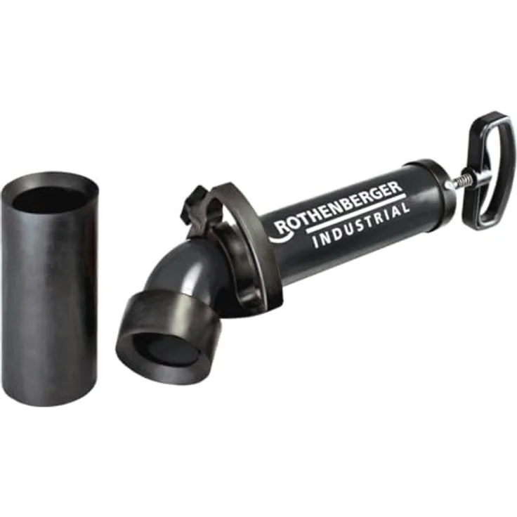 Rothenberger RoPump Power Saugdruckrohrreiniger, Handbetriebene Rohrreinigungspumpe für Waschbecken und Badewannen, Schwarz – Bild 1