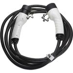 Vhbw Ladekabel Typ 2 zu Typ 2, 3-phasig, 16 A, 11 kW, 5 m, schwarz/weiß, kompatibel mit gwm Wey 03 Elektroauto