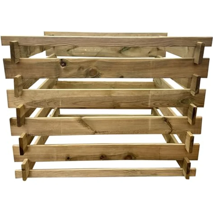 Steckkomposter Holz Kompostsilo Bausatz 90x90x70cm Komposter – Bild 3