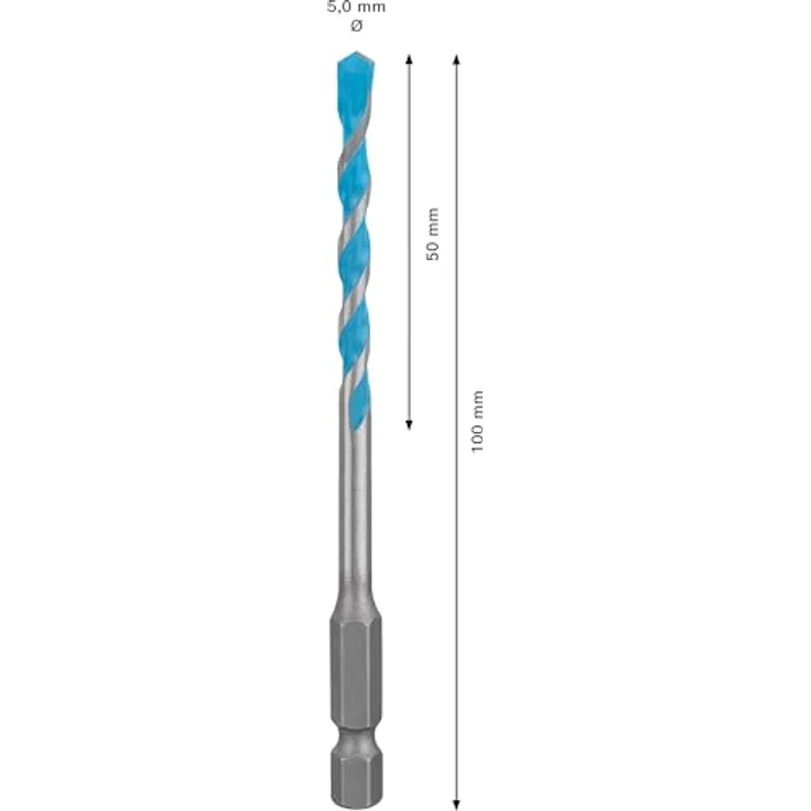 Bosch Expert HEX-9 MultiConstruction Bohrer, 5x50x100mm, präzises Bohren in verschiedenen Materialien – Bild 3