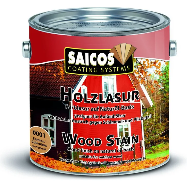 Saicos Holzschutzlasur 0,75L, transparente Naturöl-Basis, schützend und pflegend, UV-resistent
