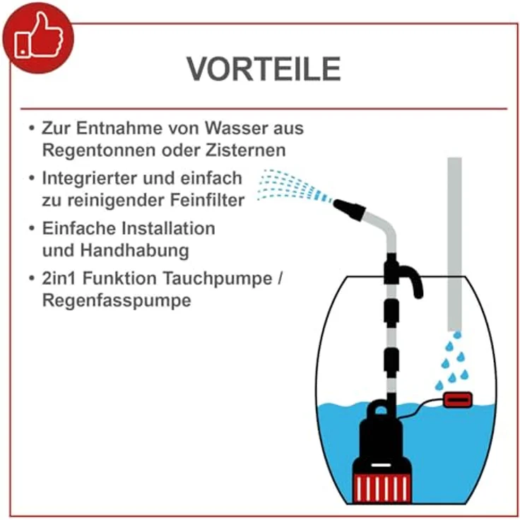 Scheppach RBP350 Regenfasspumpe, 350 W, max. Fördermenge 5500 l/h, Aluminiumrohre, schlagzähes Pumpengehäuse – Bild 11