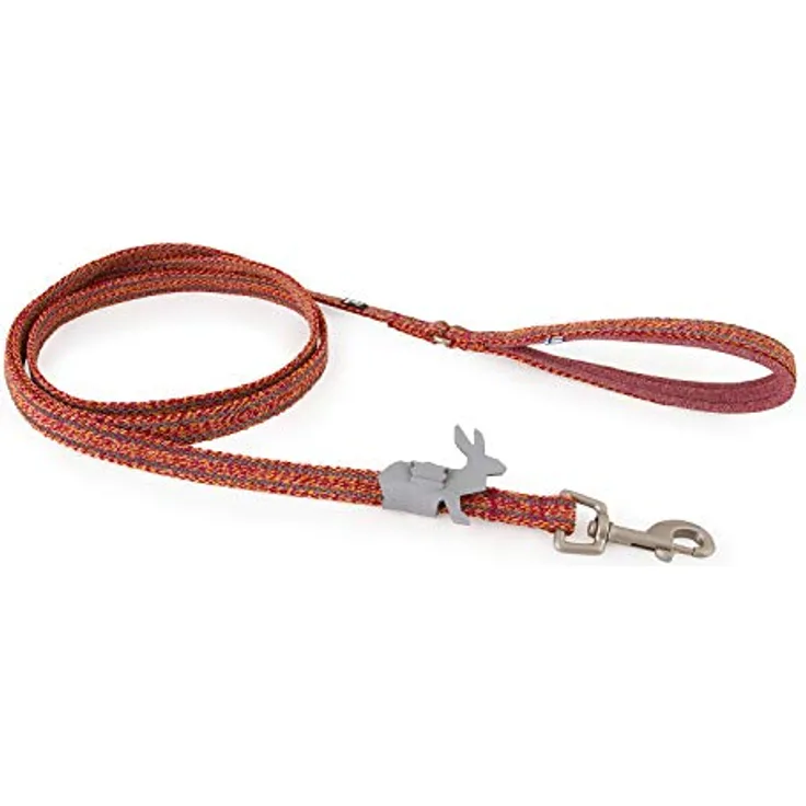 Hurtta Razzle-Dazzle Grip Leash Hundleine mit gepolsterte Griff aus 100% recyceltem Polyester mit Gummistreifen, Rot 180cm*15mm