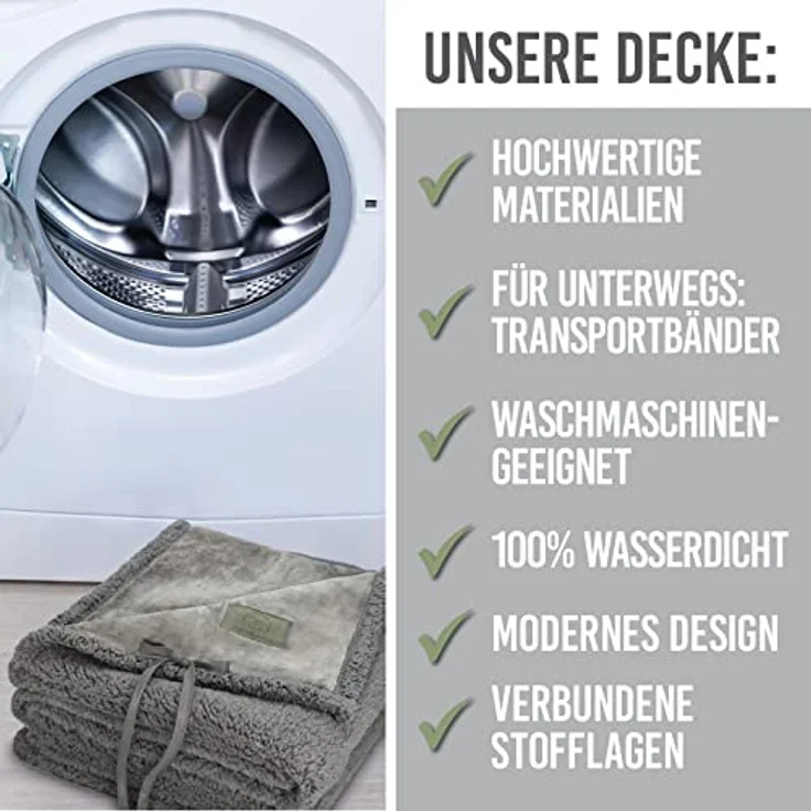 KaraLuna wasserdichte Hundedecke 100x150 cm I Waschbar I Haustierdecke für unterwegs Auto, Sofa oder Couch I Outdoor Decke Hund Ruhedecke tragbar – Bild 5