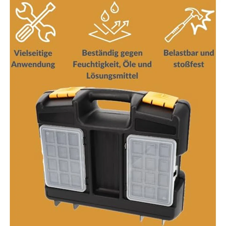 GarPet Werkzeugkoffer Kunststoff universal Schaumstoffeinlage, integrierte Sortimentsfächer - blau – Bild 4