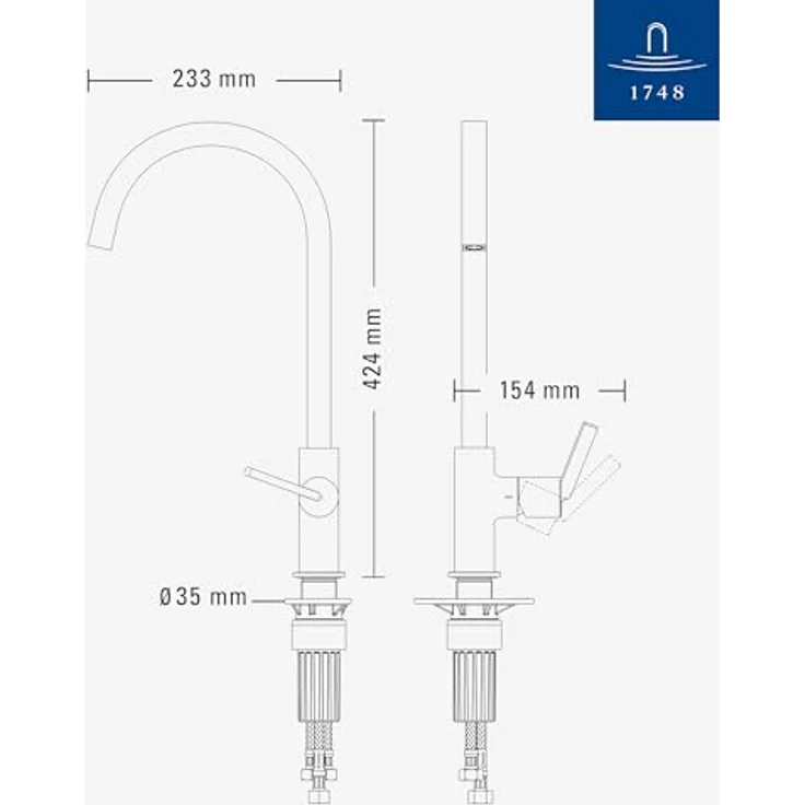 Villeroy & Boch Variaro Küchenarmatur, 360° schwenkbarer Auslauf, FirmaFlow® Kartusche, Schnellmontagesystem, Chrom-Finish – Bild 6