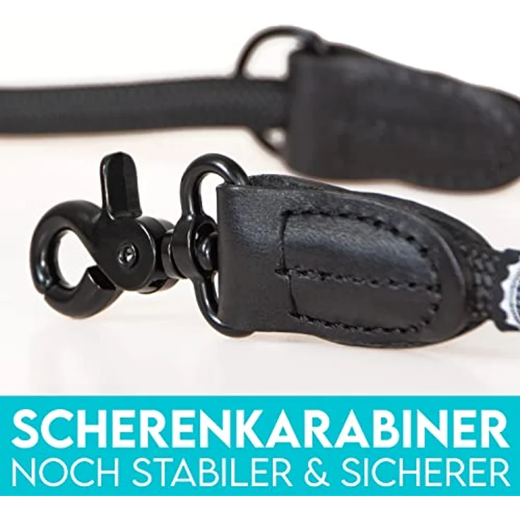 HUND IST KÖNIG® Hundeleine verstellbar 2,3m | Robuste Hunde Leine mit Sicherheitskarabiner | 3-Fach verstellbar für mittelgroße & große Hunde Schwarz – Bild 5