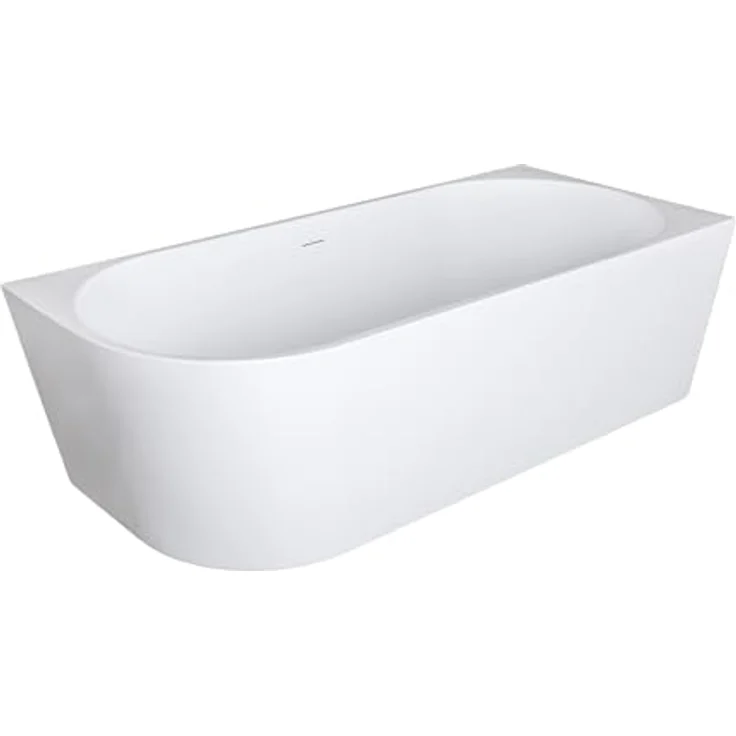 ALONI Halbfreistehende Eckbadewanne 180 x 80 cm rechts, Weiß, Komfortable Liegefläche aus hochwertigem Acryl mit flexibler Montageoption – Bild 1