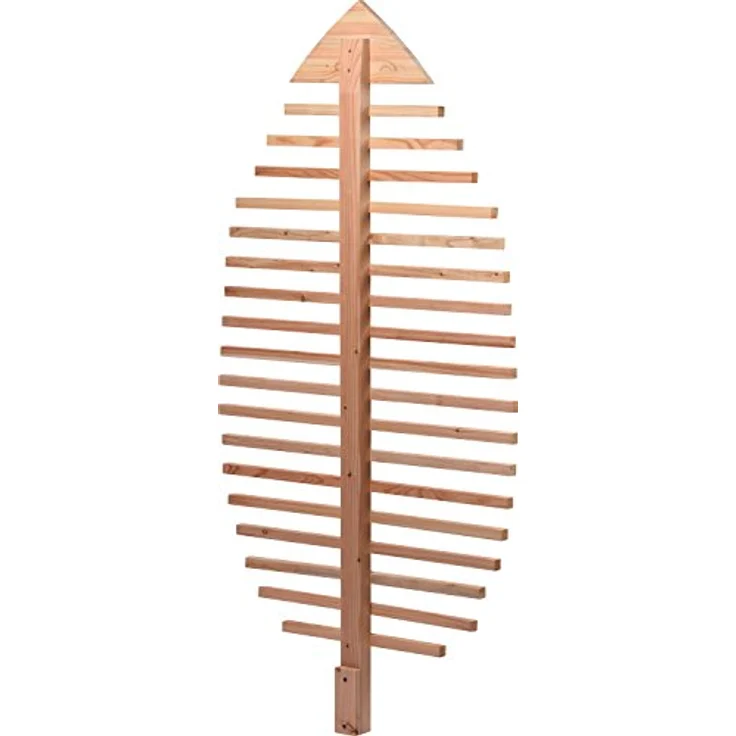 dobar® 58211e Design Rankhilfe Blattform "Fagus" | Rankgitter Massivholz | XXL-Rankgerüst | Dekorativer Sichtschutz | Rankgerüst Kletterpflanzen | Ranknetz Balkon/Terrasse | 84 x 6,5 x 160 cm | Natur – Bild 2