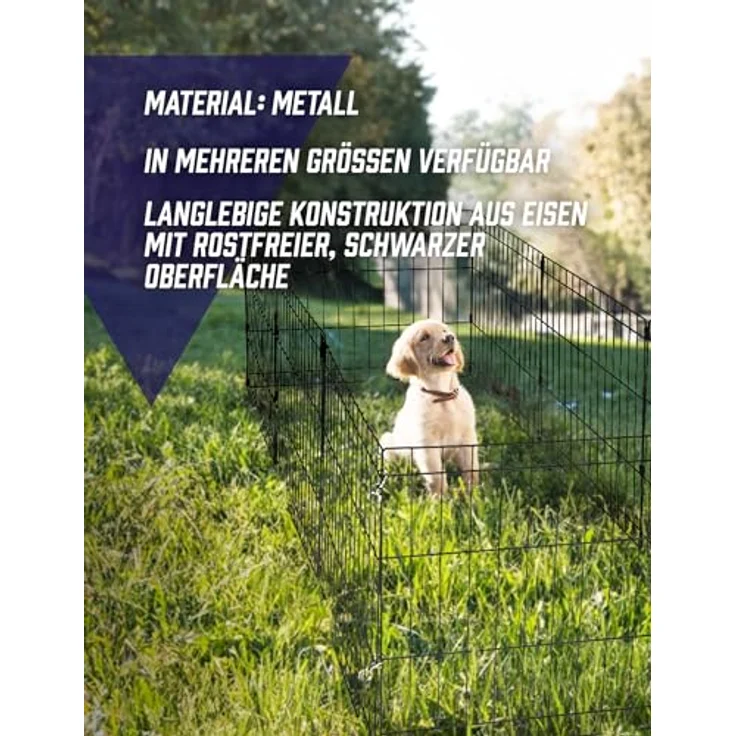 SPOCADO United Freilaufgehege - Faltbares Metallgehege in versch. Größen erhältlich - geeignet für Hunde, Kaninchen, Hamster - individuell formbar, einfacher Aufbau ohne Werkzeug (47 x 61 cm) – Bild 4