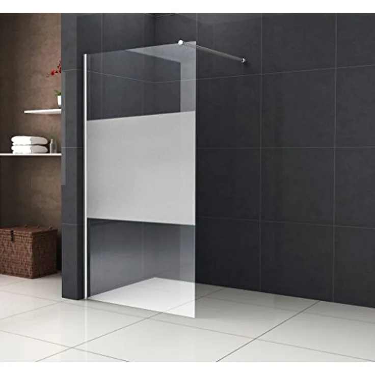 Glasdeals Walk-In Duschwand STRETTO-COVER-3679, 120 x 200 cm, Klarglas ESG-Sicherheitsglas mit Easy-Clean-Beschichtung, inklusive Haltestange, verchromte Aluminiumprofile, links- oder rechtsmontierbar