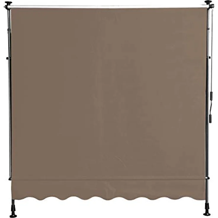 QUICK STAR Klemmmarkise 200x130cm Beige Balkonmarkise Sonnenschutz Terrassenüberdachung Höhenverstellbar von 200-290cm Markise Balkon ohne Bohren – Bild 3
