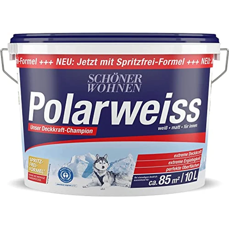 Schöner Wohnen Farbe Wandfarbe 'Polarweiß' matt, geruchsarm, umweltverträglich, 10 l – Bild 2