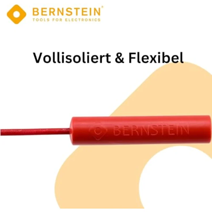 BERNSTEIN Prüfspitze Klinge 1 mm Paar, Rot und Schwarz, Anschluss für 4 mm Buchse, vollisoliert bis auf die Spitze, Messkategorie CAT I, 30 V/AC und 60 V/DC – Bild 4