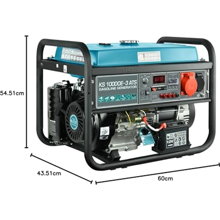 Könner & Söhnen KS 10000E-3 ATS Stromerzeuger Generator Benzin Notstromaggregat 8000 Watt, mit eingebauter ATS-Einheit (Automatischer Transferschalter) – Bild 7