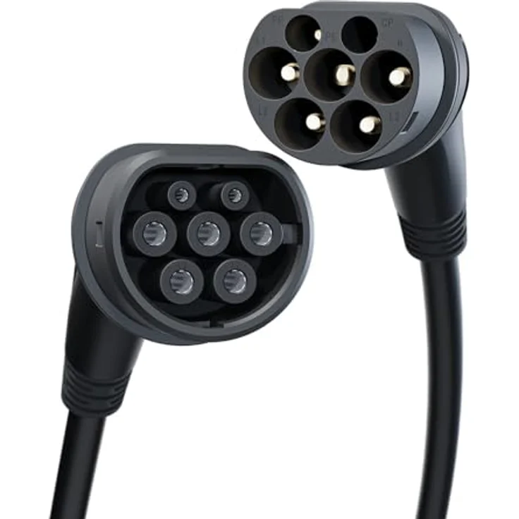go-e Typ 2 Kabel Black Edition, 2,5 m Wallbox-Ladekabel bis 22 kW, schwarzes Design – Bild 2