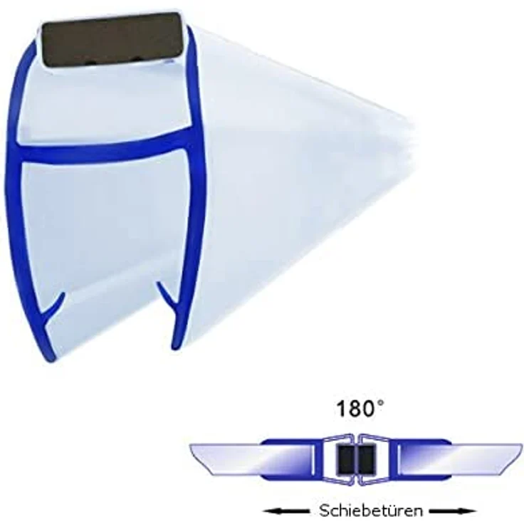 Bagnoxx 2m Duschdichtung, transparente Magnet Dichtung für 8mm Glasstärke, 180 Grad, für pendelnde Duschtüren – Bild 4