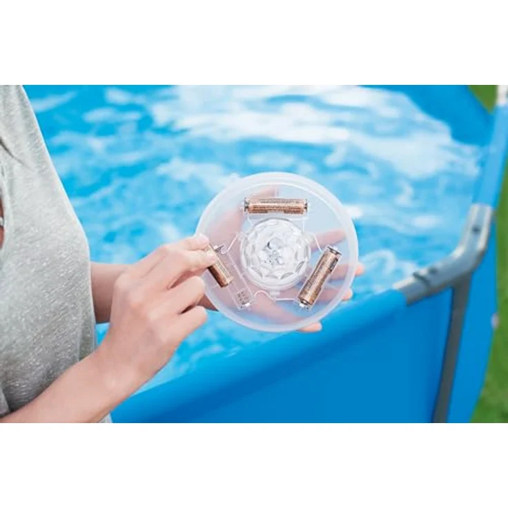 Bestway Batteriebetriebene Schwimmende Pool-Lampe, Ø 14 cm, Integrierte LED mit Farbwechsler und 7 Leuchtprogrammen, Wasserdicht IP67 – Bild 5