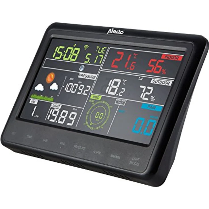 Alecto WEERSTATION WS-5500, WLAN Wetterstation mit Solarbetrieb, Schwarz, Integration mit Weather Underground, umfangreiche Messfunktionen – Bild 2