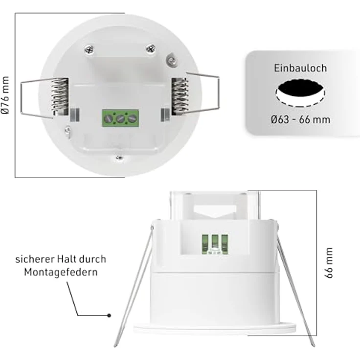 Oktaplex motion Noa Präsenzmelder Decke, 360 Grad Radar, 24GHz, IP65, flach, Weiß, 6m Reichweite, für Badezimmer geeignet – Bild 6