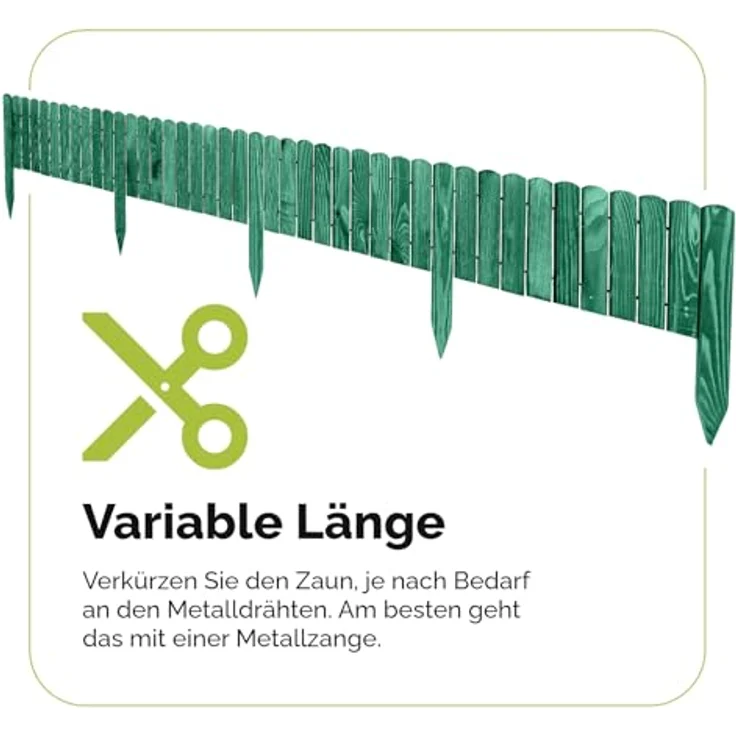 Garronda Rasenkante Beeteinfassung Holz Rollzaun Flexibler Rollborder, 2m Länge, imprägniert, wetterbeständig – Bild 4