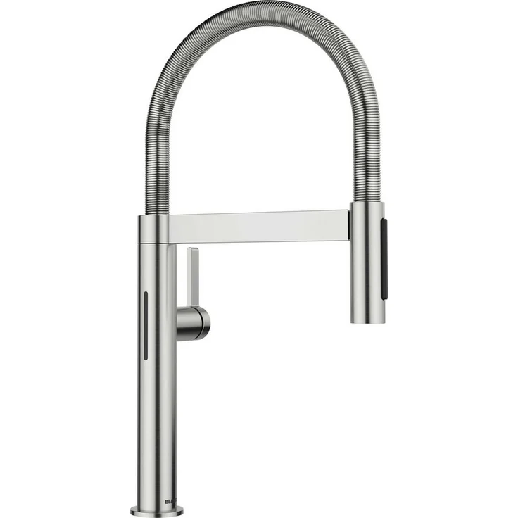 Blanco CULINA-S II Mini Sensor Küchenarmatur, Hochdruckarmatur in PVD steel mit Schlauchbrause und Doppelsensorik – Bild 1