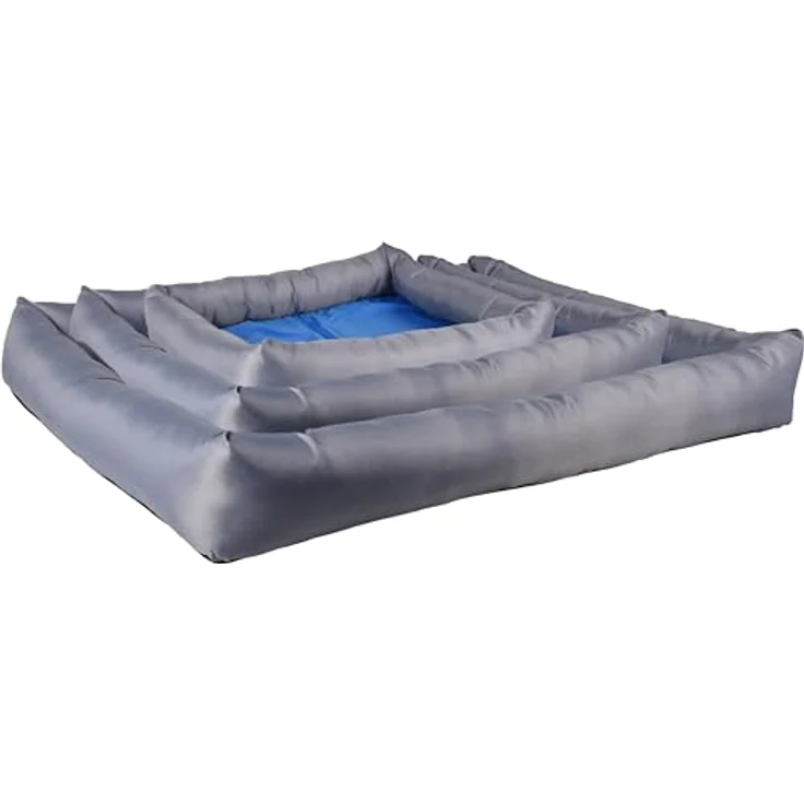 Flamingo Tierdecke Kühlkorb Fresk, rechteckig, Größe L (70 x 50 x 8,5 cm), blau/grau – Bild 2