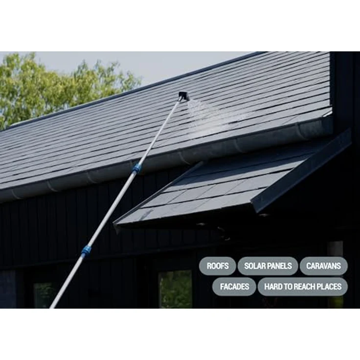 Nilfisk Teleskoplanze für Hochdruckreiniger, 14 m Reichweite, verstellbarer Sprühwinkel, inklusive Schaumdüse und Seifenbehälter – Bild 3